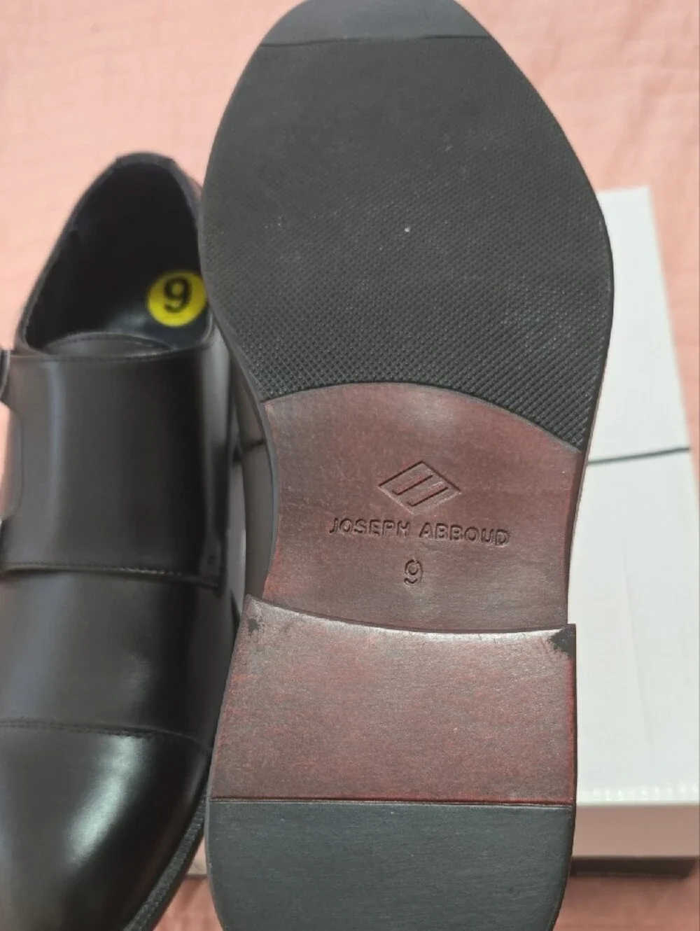 Joseph Abboud Black Leather Double Monk Strap Oxfords